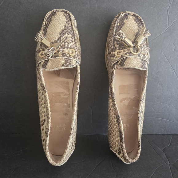 Stuart Weitzman Women's Snake Print Loafers Sz.7 - Picture 1 of 9